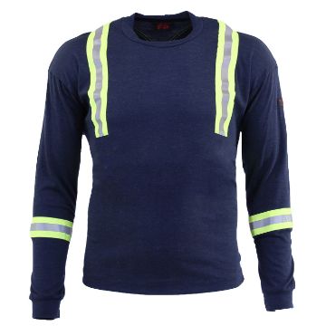 Picture of 74K06R Long Sleeve T-Shirt - 6.95oz PyroSafe Knit, with WCB Reflective Trim